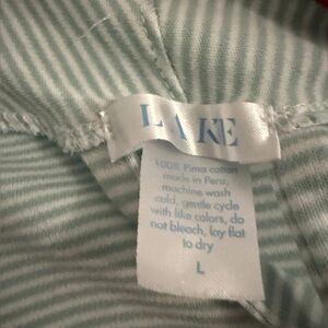 LAKE Women's Striped Cotton Robe in Light Mint